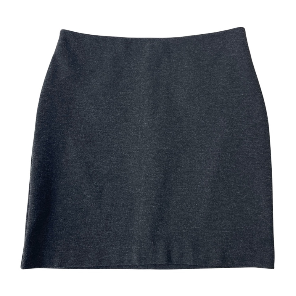 New York & Company Knit Skirt Pencil Straight Charcoal Gray Stretch Size 2